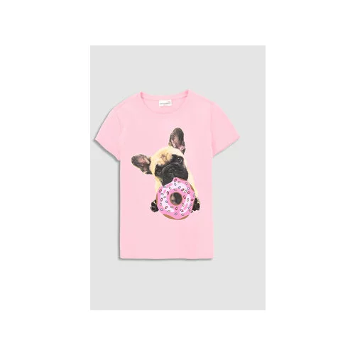 Coccodrillo Dječja pamučna majica kratkih rukava boja: ružičasta
