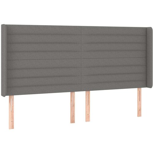  Uzglavlje s u&amp;scaron;ima tamnosivi 183x16x118/128 cm od tkanine Slike