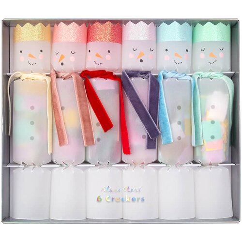 Meri Meri darila presenečenja crackers rainbow snowmen Slike