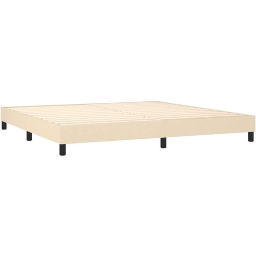  Krevet s oprugama i madracem krem 200 x 200 cm od tkanine Slike