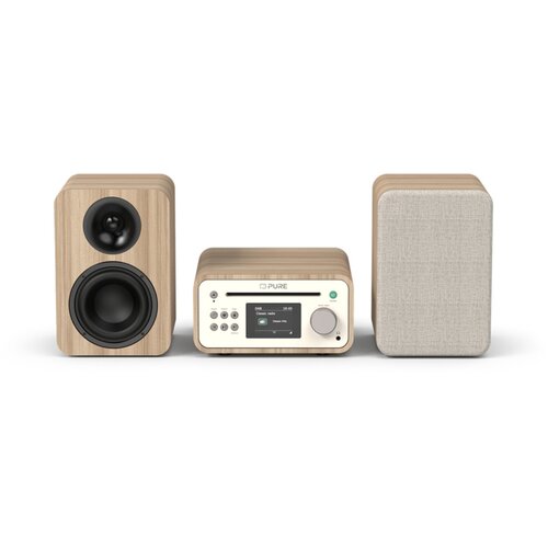Pure Cisto klasicni stereo mini sistem u boji pamuka-bijela/hrast. Mikro stereo sustav. Cijene