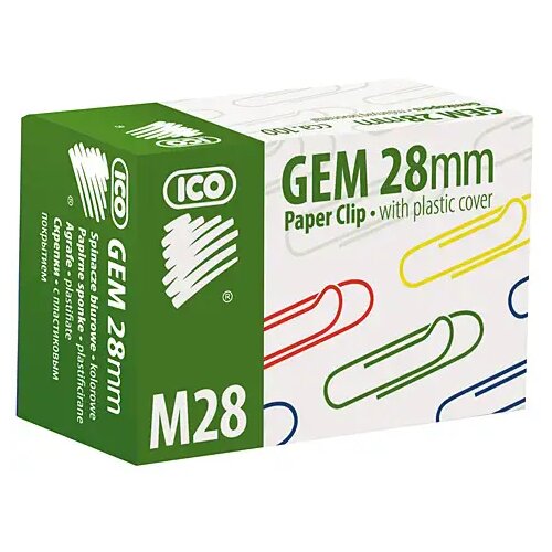 ICO ICO: M28 100-delni komplet barvnih papirnih sponk 28mm Cene