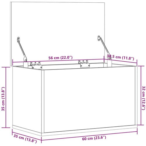  Kutija za pohranu bijela 60 x 35 x 35 cm od konstruiranog drva Slike