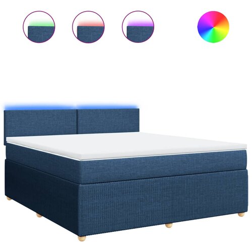 vidaXL Box spring postelja z vzmetnico modra 180x200 cm blago Cene