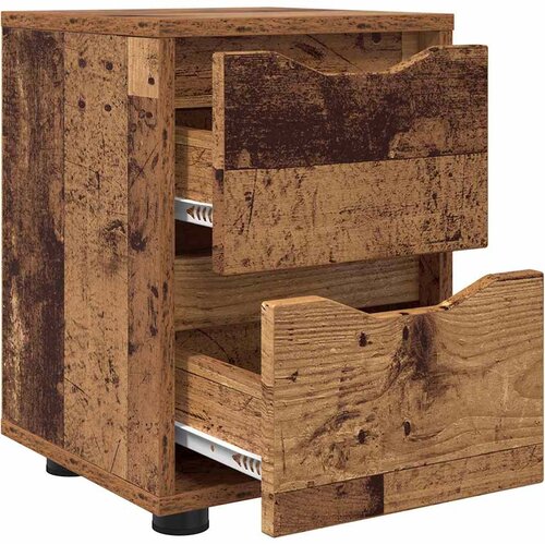  Noćni ormarići s ladicama 2 pcs Staro drvo 30,5 x 30 x 43 cm Slike
