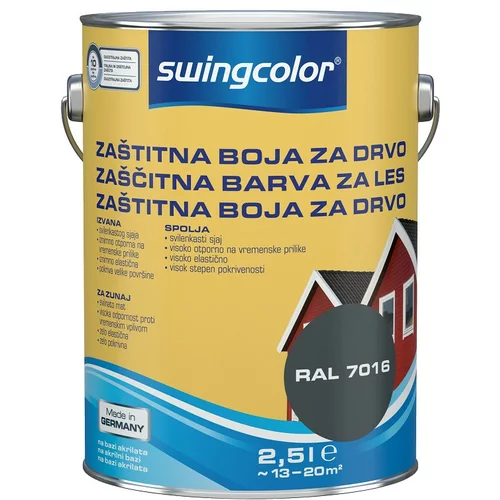 SWINGCOLOR Zaščitna barva za les Swingcolor (2,5 l, antracit siva)