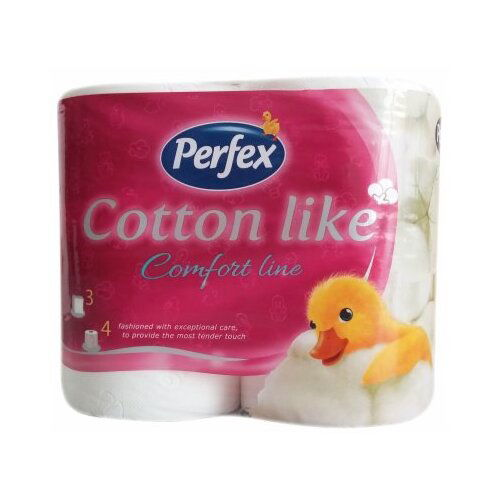 Perfex cotton like comfort line troslojni toalet papir 4 komada Slike