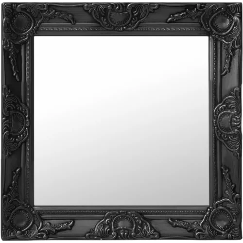 vidaXL Zidno ogledalo u baroknom stilu 50 x 50 cm crno