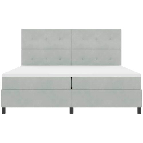  LED Box Spring Krevet Svijetlo siva 200 x 200 cm Bar&amp;scaron;un Svjetlosiva Slike
