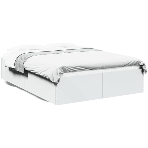 VidaXL Okvir kreveta bijeli 140 x 200 cm od konstruiranog drva Slike