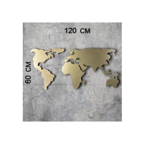 Wallxpert world map silhouette gold Slike