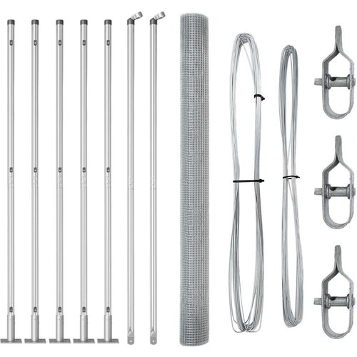vidaXL varjena žična ograja s 7 priklopnimi stebri 1,6x10 m iz galvaniziranega jekla Cene