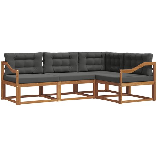  Set vanjskih sofa 4 kom. Prirodna i antracit Smeđa 245,5 x 166,5 x 73 cm Slike