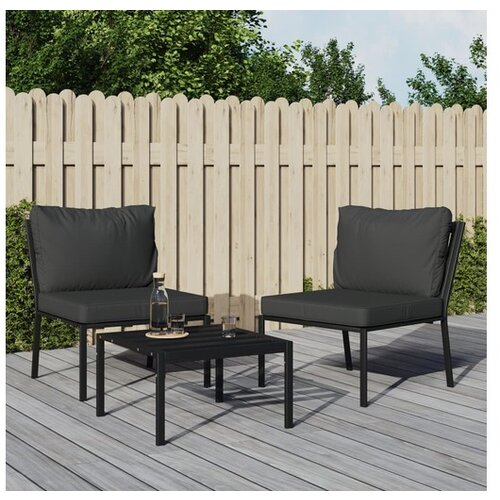  Vrtni stoli s sivimi blazinami 2 kosa 60x74x79 cm jeklo Slike