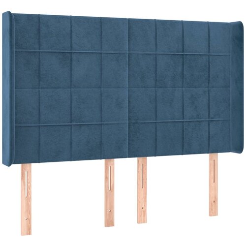 Maison Chic vzglavna omarica - nočna omarica - posteljna omarica z ušesi temno modro 147x16x118/128 cm žamet, (21708426) Cene