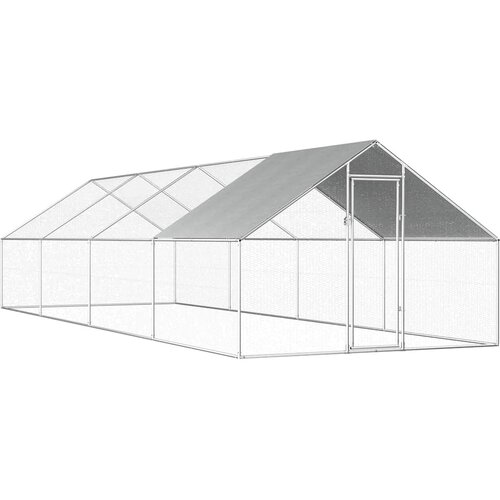 Vanjski kavez za kokoši od pocinčanog čelika 2,75 x 8 x 1,92 m Cene
