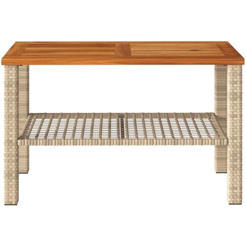 VidaXL Vrtni stol bež 70 x 38 x 42 cm od poliratana i drva bagrema Slike