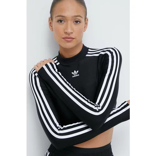 Adidas Majica z dolgimi rokavi ženski, črna barva