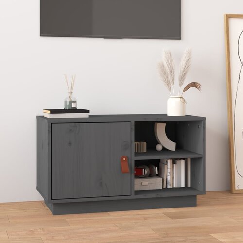 TV ormarić sivi 70 x 34 x 40 cm od masivne borovine Cene