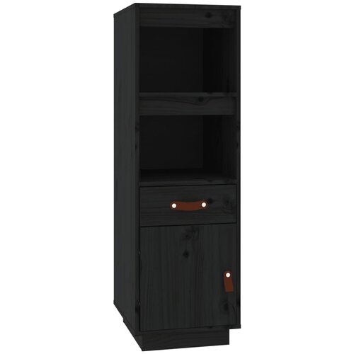 Maison Chic Visoka omara - Komoda - Predalnik črna 34x40x108,5 cm trdna borovina, (21722029) Slike