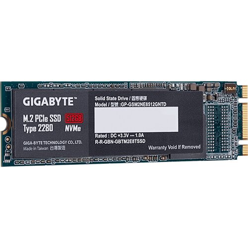 Gigabyte 512GB, M.2 2280 PCIe Gen 3 x2 NVME, 1550/850MB/s (GP-GSM2NE8512GNTD) ssd hard disk Slike