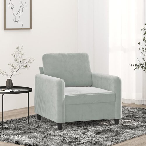  The Living Store Fotelj svetlo siv 60 cm žamet - Enosed, (21447986) Cene