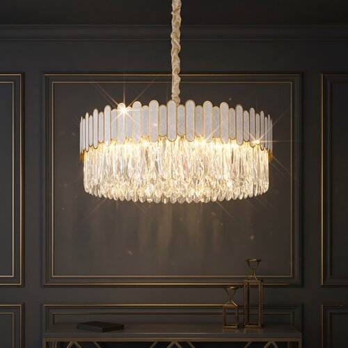 Toolight Viseća lampa s kristalićima APP1747-8CP 60 cm Zlato Slike