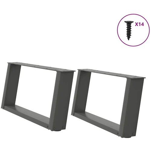  Noge za klub stolić U-oblik 2 kom antracit 70 x (30-31) cm čelik Cene