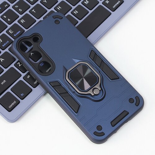 Maska Cube Ring za Samsung S916 Galaxy S23 Plus tamno plava Slike