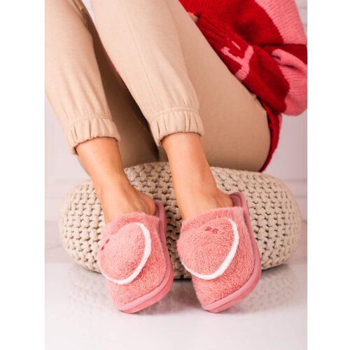 SHELOVET Pink women&amp;#039;s slippers with heart Slike
