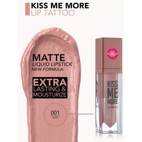 Flormar Kiss Me More Lip Tattoo dugotrajni tekući ruž za usne nijansa 001 Babe 3,8 ml Slike