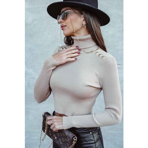 Beloved Lia crop pulover bež Cene