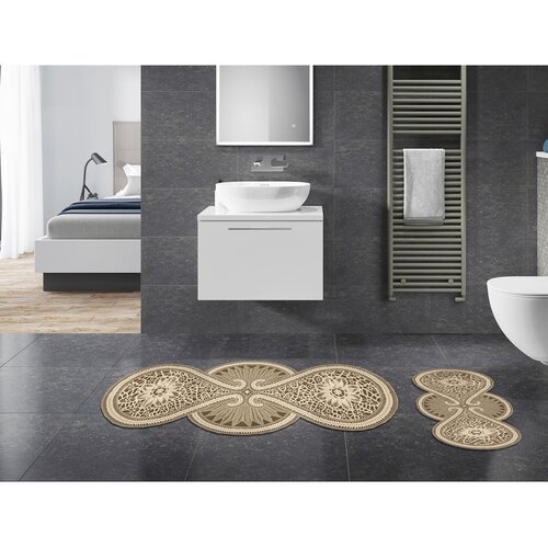 Hanah home Set od 2 tepiha za kupatilo, krem ​​boje Cijene