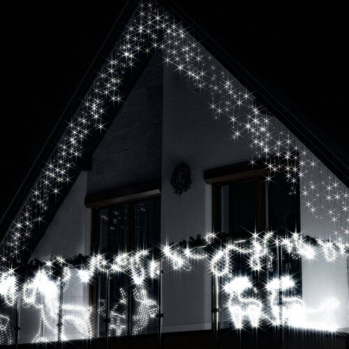 Springos zavjesa s kapljicama, 300 LED, 12m, hladno bijela Slike