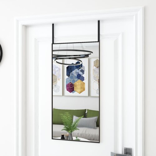  Ogledalo za vrata crno 40 x 80 cm od stakla i aluminija Cene