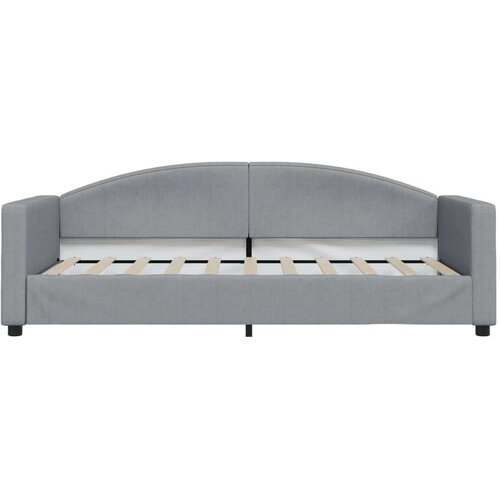 VidaXL Dnevni krevet s madracem svjetlosivi 90 x 190 cm od tkanine Slike