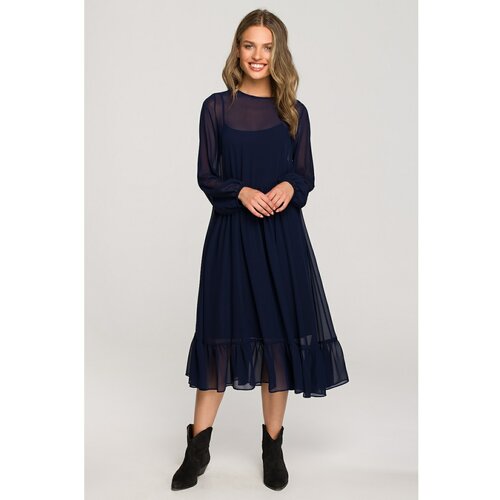 Stylove Woman's Dress S319 Navy Blue Slike