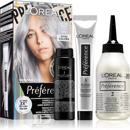 L´Oréal Paris préférence vivid colors barva za lase za barvane lase za vse vrste las 60 ml odtenek 10,112 silver grey Cene