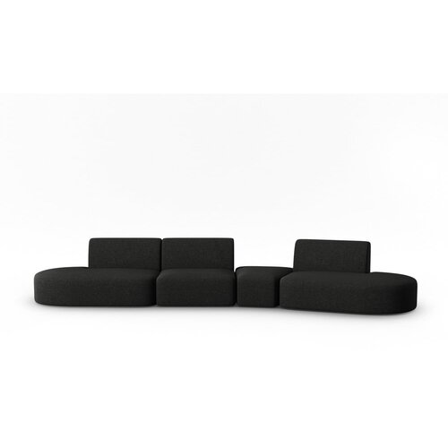 Milo Casa Crna sofa od šenila s desnim kutom 428 cm Paolo – Cene