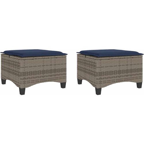 Maison Chic Vrtni stolčki - Vrtni stoli z blazinami 2 kosa Grey 55x55x36 cm Poly Rattan JS1096, (21878984) Cene