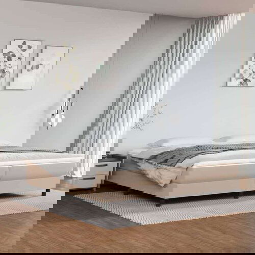  Box spring s madracem cappuccino 200x200cm umjetna koža Cene