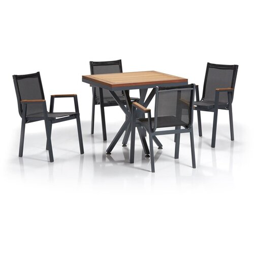 Hanah home Crni vrtni blagovaonski set aluminijski za 4 osobe Samara – Cijene