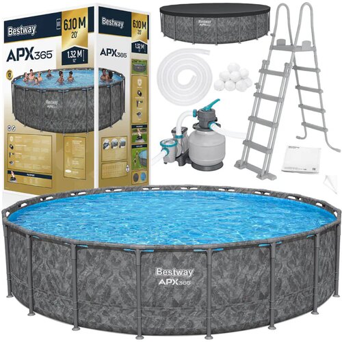 Bestway bazen s okvirom za sva godi&scaron;nja doba 610x132cm APX365 s pumpnim ljestvama 561KE Cijene