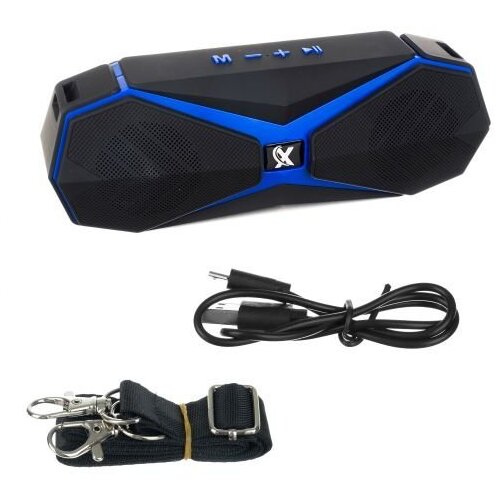  Bluetooth zvučnik bežični USB 1200mAh FM radio plavi Slike