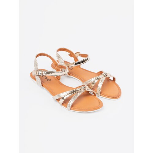 Shelvt Women&amp;#039;s Flat Gold Sandals Slike