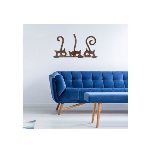 Wallxpert Zidna dekoracija Rusty Cats 1, 33x60 cm, Smeđa Slike