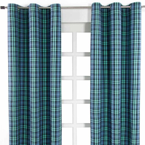 HOMESCAPES Black Watch Tartan Ready Made Eyelet zavese par, 137x228 cm kapljica, (20749319) Cene
