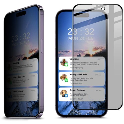 IMAK Anti-spy za&scaron;čitno steklo za iPhone 14 Pro Max | Full Glue, črn rob Cene