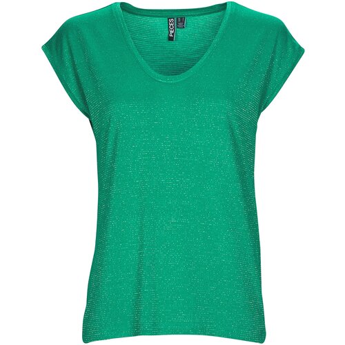 Pieces PCBILLO TEE LUREX STRIPES Zelena Cijene