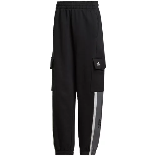 ADIDAS SPORTSWEAR Športne hlače 'Essentials' siva / črna / bela